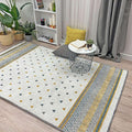 Alfa Rich 3x10 Gold Gray Off White Washable Area Rugs for Living Room Hallway Kitchen Decor Runner