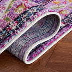 SAFAVIEH Monaco Collection Accent Rug - 2'2" x 4', Violet & Fuchsia, Medallion Distressed Design, Non-Shedding & Easy Care, Ideal for High Traffic Areas in Entryway, Living Room, Bedroom (MNC243P)