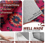 4x6 Rug Washable - Southwestern Rug for Bedroom, Ethnic Vintage Floral Medallion Non Slip Low Pile Area Rugs for Living Room Laundry, Southwestern Carpet Room Decor & Gifts