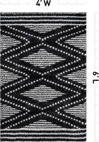 Rugshop Geometric Shag Area Rug Anthracite Dark Gray and White 4' x 6' Ideal for Small Living Rooms, Offices, or Beside The Bed