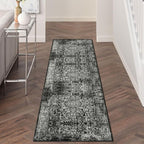 vivorug Runner Rug 2'x7' Vintage Washable Non-Slip Runners for Hallways Kitchen Entryway Laundry Room Carpet Hallway Runner, Black and White Rug
