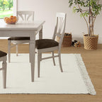 Collive 4x6 Small Area Rug for Living Room, White/Beige Woven Cotton Bedroom Carpets Modern Comfy Indoor Nursery Rug Farmhouse Accent Carpet for Dining Room, Bedside, Office, Patio Decor