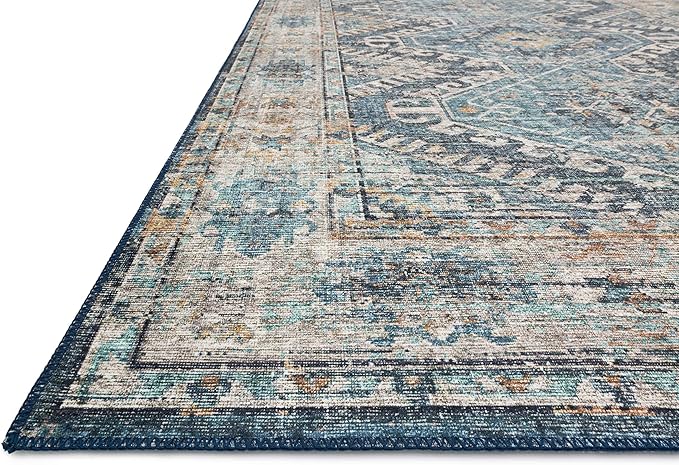 Loloi II Skye Collection SKY-03 Denim/Natural 3'-6" x 5'-6" Accent Rug