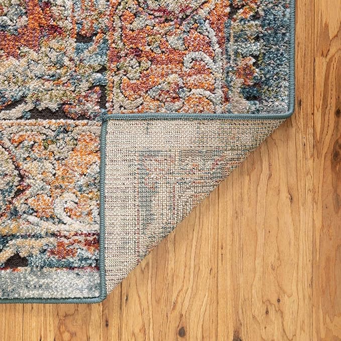 Unique Loom Isabella Collection Area Rug - Rossellini (5' 4" Square, Rust Red/ Beige)