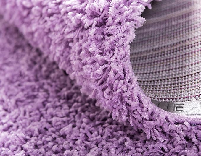 Unique Loom Solid Shag Collection Area Rug (2' 7" x 10' Runner, Lilac)