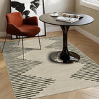 HelloTree Area Rug 4x6 Geometric Rug,Washable Modern Neutral Stain Resistant Indoor Carpet Boho Living Room Moroccan Rugs Fluffy Rug for Living Room Bedside Room Decor for Family-Cream