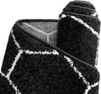Unique Loom Trellis Frieze Collection Area Rug - Geometric (2' x 6' 1" Runner, Black/ Ivory)