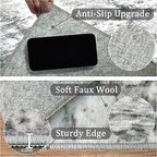 2x3 Machine Washable Area Rug for Entryway, Grey Modern Vintage Abstract Rug Non-Slip Low Pile Soft Faux Wool Small Carpet, Kids and Pets Friendly for Bedroom Kitchen Hallway Home Decor Rug