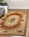 Rugs.com Chateau Collection Rug – 3' x 5' Brick Red Medium Rug Perfect for Entryways, Kitchens, Breakfast Nooks, Accent Pieces