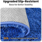 Zentavio Bedside Rugs Small 2x3 Shag Entry Entrance Rugs Soft Boys Bedroom Carpet Navy Area Rugs for Dorm College Essentials Non-Slip Living Room Throw Rug Home Decor Aesthetic Nursery Blue
