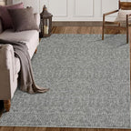 RUGSREAL Living Room Area Rug 9x12 Machine Washable Rug Non-Slip Stain Resistant Modern Abstract Rug Contemporary Accent Throw Floor Carpet for Dining Room Solid Area Rug for Home Office, Grey