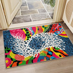 Retro Rug, Optical Illusion Abstract Area Rugs 5x6, Wavy Orange Art Non Slip Thin Carpets House Decor #C110