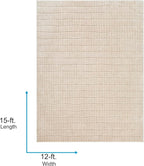 Livabliss x Our PNW Home Cascade Minimalist Striped Area Rug, 12' x 15', Light Brown