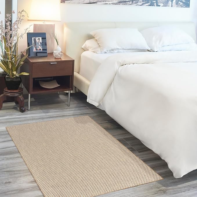 Nourison Home Courtyard Jute Ivory 3' x 5' Area Rug - Easy Clean, Non Shedding, Bed Room, Living Room, Dining Room, Kitchen (3' x 5')
