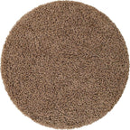 Unique Loom Solid Shag Collection Area Rug (4' 1" Round, Sandy Brown)