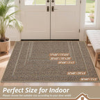 BEQHAUSE Dirt Trapper Door Mat 36" x 60", Non-Slip Washable Doormats Entrance Mat, Dirt Resistant and Absorbent Welcome Mat, Low Profile Floor Mats for Front Back Door and Entryway, Beige