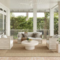Nuloom Asha Light Brown/Ivory, 8' Square, Casual, Striped Border, Soft and Cozy, High Traffic, Stain Resistant, Easy Clean, Durable Area Rug for Indoor/Outdoor Patio, Deck, Porch, Garden, Courtyard
