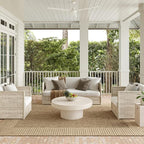 Nuloom Asha Light Brown/Ivory, 8' Square, Casual, Striped Border, Soft and Cozy, High Traffic, Stain Resistant, Easy Clean, Durable Area Rug for Indoor/Outdoor Patio, Deck, Porch, Garden, Courtyard