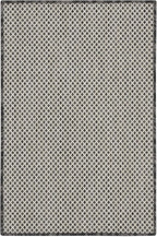 Nourison Home Courtyard Ivory Charcoal 2' x 3' Area Rug - Easy Clean, Non Shedding, Bed Room, Living Room, Dining Room, Kitchen (2' x 3')