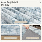 Runner Rug 2'x6' Abstract Washable Non-Slip Runner Rugs for Kitchen Bathroom Laundry Room Blue Vintage Floor Carpet Runners for Hallway Entryway