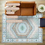 Fame Living Washable Area Rug. Modern Farmhouse. Vintage. Turkish. Bohemian. Distressed. Oriental. Traditional. Rugs for Living Room. Dining. Bedroom. Office. Entryway. Foyer. (856GG, 5' x 6'9")