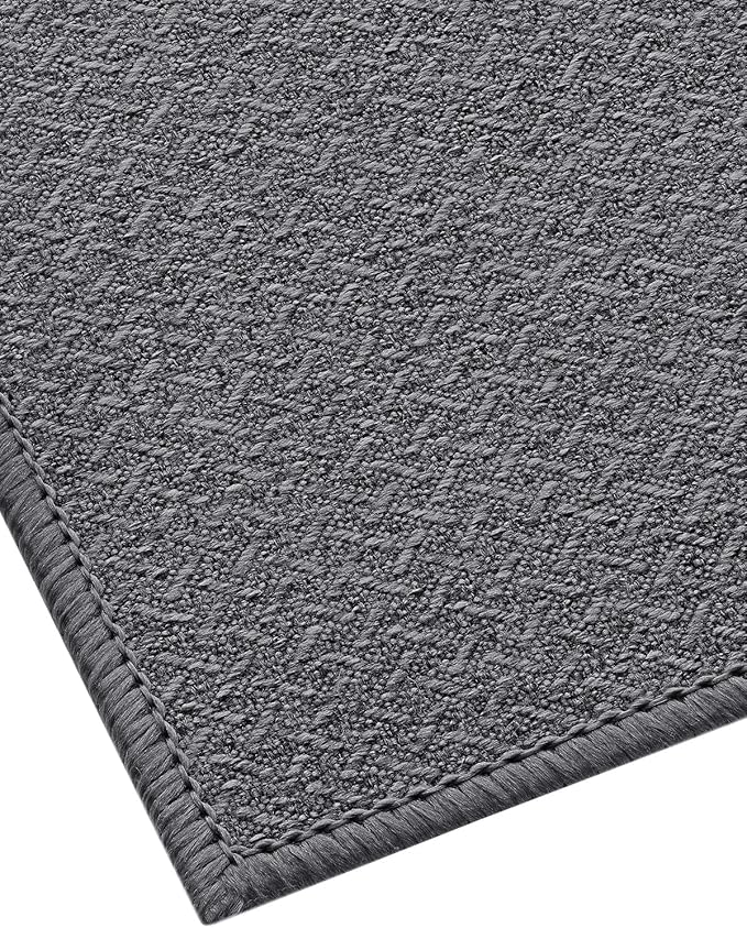 Color&Geometry Door Mat 3'x12' Runner Rug with Rubber Backing, Non Slip Washable Hallway Runner Kitchen Runner Rug, Carpet Runners for Hallway Living Room Bedroom, Grey (Rolled-up NO Creases)