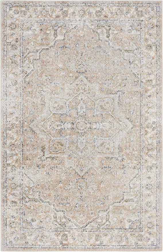 Nourison Home Astra Machine Washable Beige 2'2" x 4' Area Rug - Easy Clean, Non Shedding, Bed Room, Living Room, Dining Room, Kitchen (2' x 4')