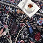 Rugcomf Area Rugs 5x7 Vibrant Tree of Life-Patterned Vintage Washable Area Rug Non Slip Low Pile Large Rugs for Living Room Bedroom Farmhouse Dining Room Kids Playroom, Black