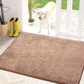 PURRUGS Dirt Trapping Door Mat 34" x 59", Non-Slip Machine Washable Entry Rug, Shoe Scraper, Dog Doormat, Super Absorbent Welcome Mat for Front & Back Door, Muddy Shoes & Paws, Brown-Light Cream