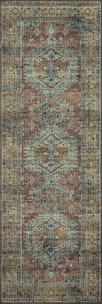 Loloi Skye Collection SKY-07 Terracotta/Sky 6'-0" x 9'-0" Area Rug
