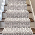 Well Woven Custom Size Hallway & Stair Runner- Harlow Babylon Taupe 31 Inches Wide x 8 Feet Long Runner (31" x 8') Runner Rug - Moroccan Diamond Pattern, Ultra-Soft, Easy-Clean