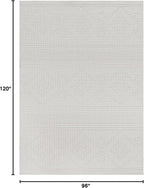 Beverly Rug Micro Loop Area Rug White 8x10 Modern Luxury Soft Boho Geometric Durable Indoor Area Rugs for Living Dining Room Office Stain Resistant Non Shedding Casual Indoor Carpet White 8 x 10