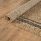 Beverly Rug Easy Jute Bordered Rug 8x10 Washable Durable Indoor Outdoor Area Rugs for Living Dining Room Patio Office Stain Resistant Non Shedding Casual Indoor Outside Carpet 8 x 10 Natural