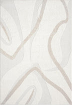 Abani Nomad Cream & Beige Area Rug 9' x 12' for Living Room, Bedroom - Chic Abstract Pattern - Durable & Easy to Clean