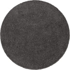Unique Loom Solid Shag Collection Area Rug (12' 4" Round, Graphite Gray)