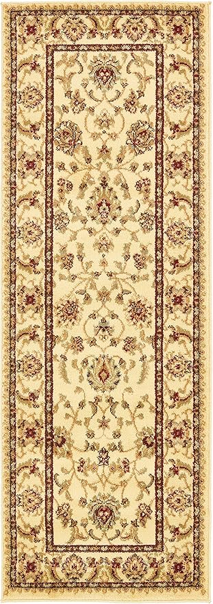Unique Loom Voyage Collection Traditional Oriental Classic Intricate Design Area Rug (2' 2 x 6' 0 Runner, Ivory/Gold)