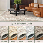 Beige Washable 2'6"x8' Wide Hallway Runners, Kitchen Runner Rug, Non-Slip & Stain Resistant Long Floor Rug, Neutral Boho Floral Decor (2'6"x8' Beige/Latte)