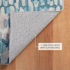 Dash and Albert Paint Chip Machine Washable Area Rug - Runner - 2.5' x 8' Blue - Geometric Accent Rug - Anti-Slip Backing, Lightweight, Machine Washable, High Traffic Areas Kitchen, Mudroom, Entryway