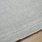 Mark&Day Wool Rugs, 2x3 Janmichael Solid and Border Gray/Black Area Rug, Grey Ivory Black Carpet for Living Room, Bedroom or Kitchen (2' x 3')