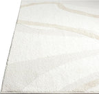 Abani Nomad Cream & Beige Area Rug 9' x 12' for Living Room, Bedroom - Chic Abstract Pattern - Durable & Easy to Clean