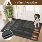 COSY HOMEER Non-Slip Door Mat 20"x32", Entryway Rugs Low Profile Absorbent Dirt Trapper Doormat for Front Entrance, Washable Polypropylene Entry Mat (Dark Grey)