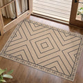 Tangsoo Easy Jute Rug 2x3 Outdoor Rug,Washable Non-Slip Rug for Entryway,Neutral Geometric Ultra Thin Indoor Carpet Farmhouse Throw Mat for Kitchen Bedroom Front Door Entrance