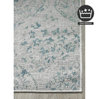 FH Home Flat Woven Outdoor Rug - Waterproof, Easy to Clean, Stain Resistant - Premium Polypropylene Yarn - Distressed Farmhouse - Patio, Porch, Deck, Balcony - Granada - Aqua - 5ft 2in x 7ft 6in