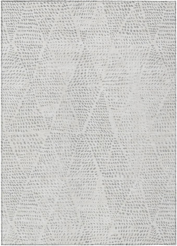 Addison Rugs Chantille ACN591 Silver 9' x 12' Indoor Outdoor Area Rug, Easy Clean, Machine Washable, Non Shedding, Bedroom, Living Room, Dining Room, Kitchen, Patio Rug