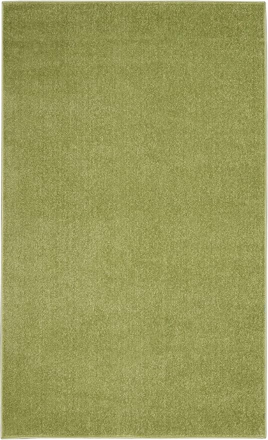 Nourison Home Nourison Essentials Green 3' x 5' Area Rug - Easy Clean, Non Shedding, Bed Room, Living Room, Dining Room, Kitchen (3' x 5')