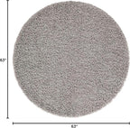 Unique Loom Solid Shag Collection Area Rug (5' 3" Round, Cloud Gray)
