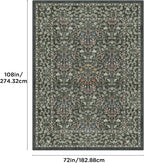 Bavni 6x9 Area Rugs for Living Room, Floral Rug Machine Washable Non Slip, Vintage Boho Forest Carpet, Soft Low Pile Thin Lightweight Rugs for Bedroom, Farmhouse, Dining Room Office, Emerald Green