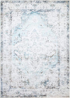 Bloom Rugs Washable Non-Slip 10x14 Rug - Beige/Blue Traditional Oriental Area Rug for Living Room, Bedroom, Dining Room, and Kitchen - Exact Size: 10' x 14'