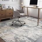 5x8 Area Rug Living Room Rugs - Washable Neutral Modern Abstract Soft Thin Large Rug Indoor Floor No Slip Rug Carpet for Bedroom Under Dining Table Home Office Decor - Blue Grey