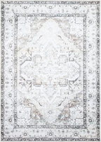 Bloom Rugs Washable Non-Slip 9' x 12' Rug - Brown/Beige/Charcoal Traditional Area Rug for Living Room, Bedroom, Dining Room, and Kitchen - Exact Size: 9' x 12'